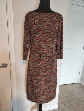 david meister long sleeve dress David Meister Womens Black Dress Midi Long Sleeve V-Neck NWT Size 10